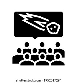 comet planetarium discussion line icon vector. comet planetarium discussion sign. isolated contour symbol black illustration
