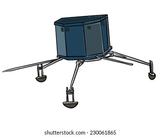 Comet Probe Satellite - Vector Illustration