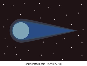 Cometa o meteorito rojo en el universo.