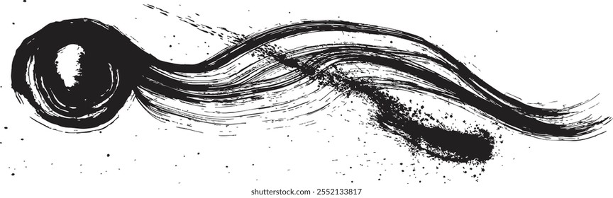cometa. estrela cadente. pincel traçado ilustração.
