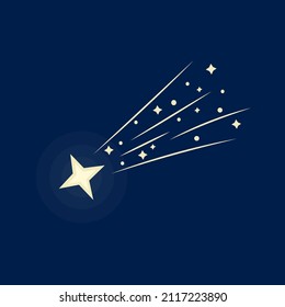 Cometa o estrella fugaz en el cielo nocturno