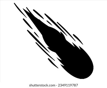 Comet silhouette vector art on a white background