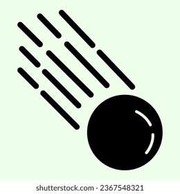 Comet solid icon. Falling meteorite with flame or asteroid glyph style pictogram on white background. Space and astronomy signs for mobile concept and web design. Vector graphics