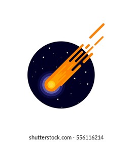 comet in space illustration vector eps