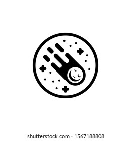 Comet in space monoline illustration design