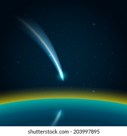 Comet in space vector