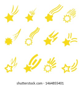 comet and star in flat style. Celestial body design