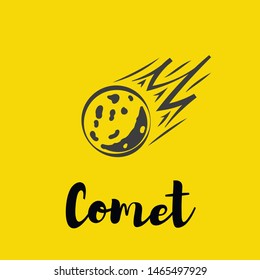 comet and star in flat style. Celestial body design