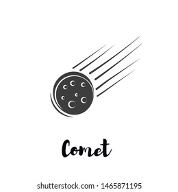 comet and star in flat style. Celestial body design