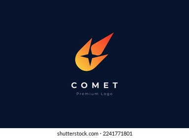 Diseño de logotipo de estrella de cometas, cometa con estrella dentro, utilizable para logotipos de marca y de negocios, plantilla de logotipo de diseño plano, ilustración de vector