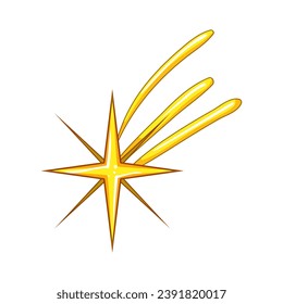 comet star shoot cartoon. sky ing, meteor meteorite, bright light comet star shoot sign. isolated symbol vector illustration