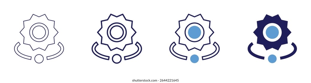 Comet surface icon in 4 different styles. Thin Line, Line, Bold Line, Duotone. Duotone style. Editable stroke.
