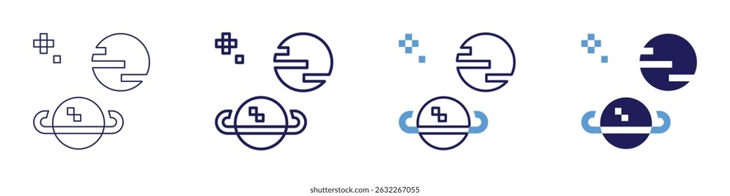 Comet tail icon in 4 different styles. Thin Line, Line, Bold Line, Duotone. Duotone style. Editable stroke.