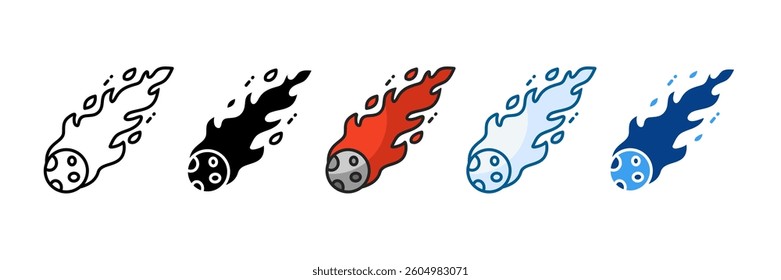 Comet Trail Icon Set Multiple Style Collection