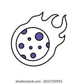Comet Vector Filled outline illustration style icon. EPS 10 file
