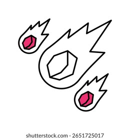 Comet Vector Filled outline illustration style icon. EPS 10 file