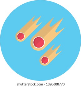 comet vector flat color icon