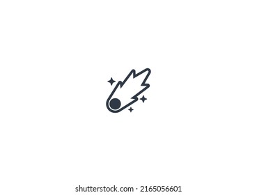 Comet vector flat emoticon. Isolated Comet illustration. Comet icon
