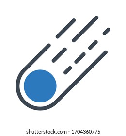 comet vector glyph color icon 