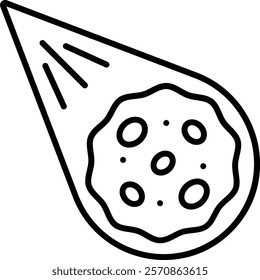 Comet vector icon. Can be used for printing, mobile and web applications.