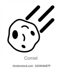 design de conceito de ícone de vetor de cometa