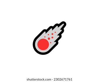 Comet vector icon on a white background. Comet emoji illustration. Shooting star. Isolated comet, meteor vector emoticon