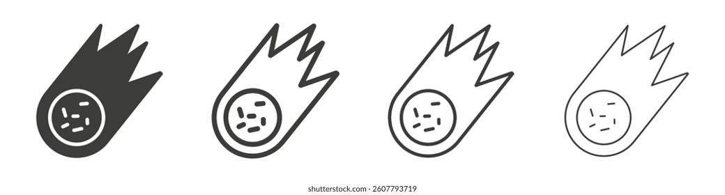 Comet vector icons in black and blue colors