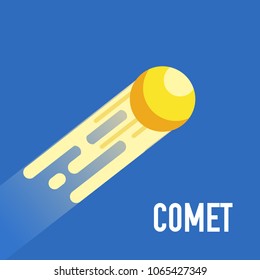 comet vector illustration symbol object. Flat icon style concept design