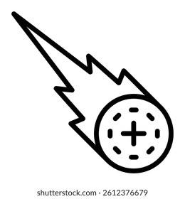 Comet Vector Line Icon Design