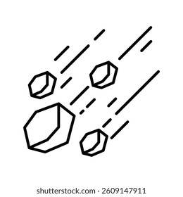 Comet vector outline icon. EPS 10 file