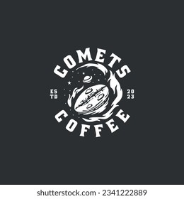Comets Coffee Space Illustration Logo Vector