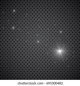 Comets effect with glowing light stars in sky. White falling meteorites isolated on transparent background. Vector cosmos flash starlight trail for your design.