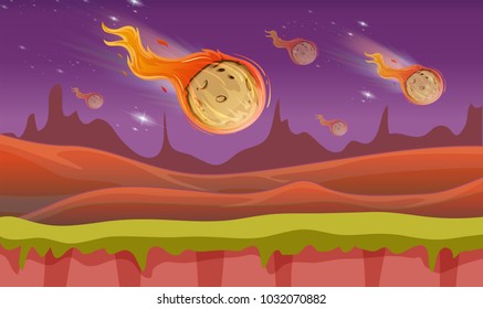 Comets falling from the space illustration
