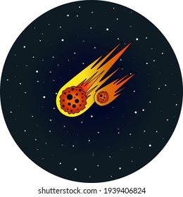 Kometen im Weltraum mit Sternen
