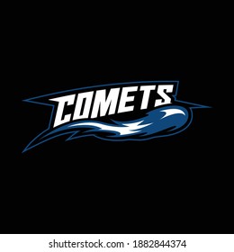 Comets vector mascot logo illustration