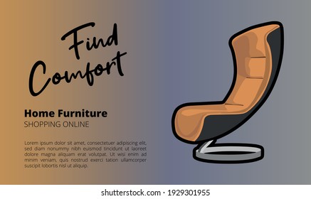 Comfort chair modern vector design illustration