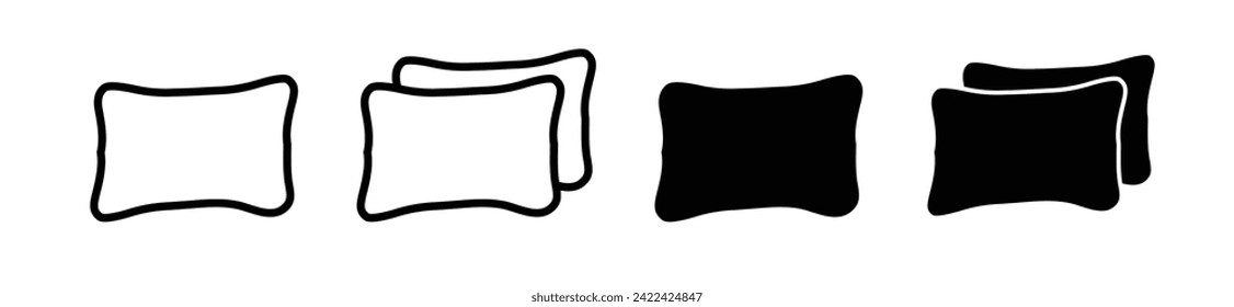 Comfort Cushion Line Icon. Resting Pillow Icon in Black and White Color.