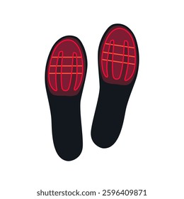 comfort electric heated insoles cartoon. warmth footwear, thermal cozy, adjustable temperature comfort electric heated insoles sign. isolated symbol vector illustration