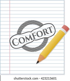 Comfort emblem draw with pencil effect