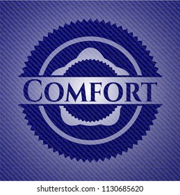 Comfort emblem with jean background