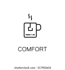 Comfort flat icon. Single high quality outline symbol of recreation for web design or mobile app. Thin line signs of cup of tea for design logo, visit card, etc. 