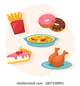 Comfort Food Concept Vector Illustration