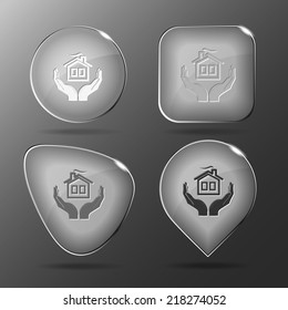 comfort in hands. Glass buttons. Vector illustration.