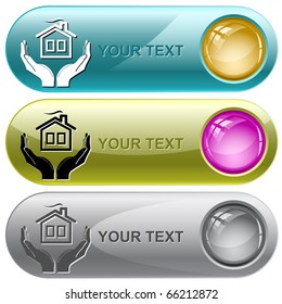 comfort in hands. Vector internet buttons.