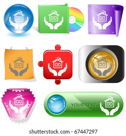 comfort in hands. Vector internet buttons.