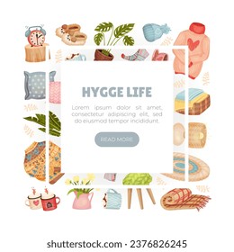 Comfort and Hygge Autumn Banner Design Vector Template