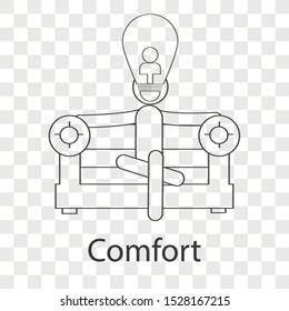 Comfort icon concept on transparency background. Creative idea design use for your project. Line vector illustration for presentation, mobile app or web page.