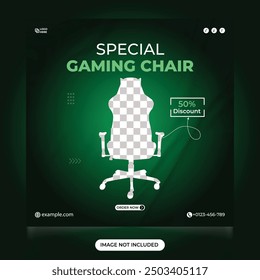 Comfort Modern Gaming chair social media post. Special gaming chair  Instagram post and web banner template. special gaming chair promotion banner design.