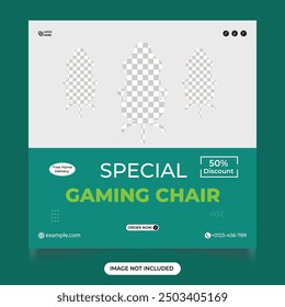 Comfort Modern Gaming chair social media post. Special gaming chair  Instagram post and web banner template. special gaming chair promotion banner design.