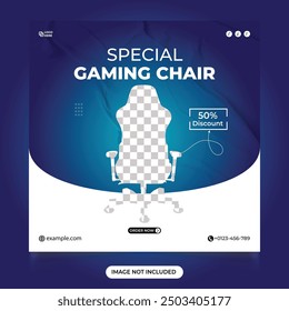 Comfort Modern Gaming chair social media post. Special gaming chair  Instagram post and web banner template. special gaming chair promotion banner design.